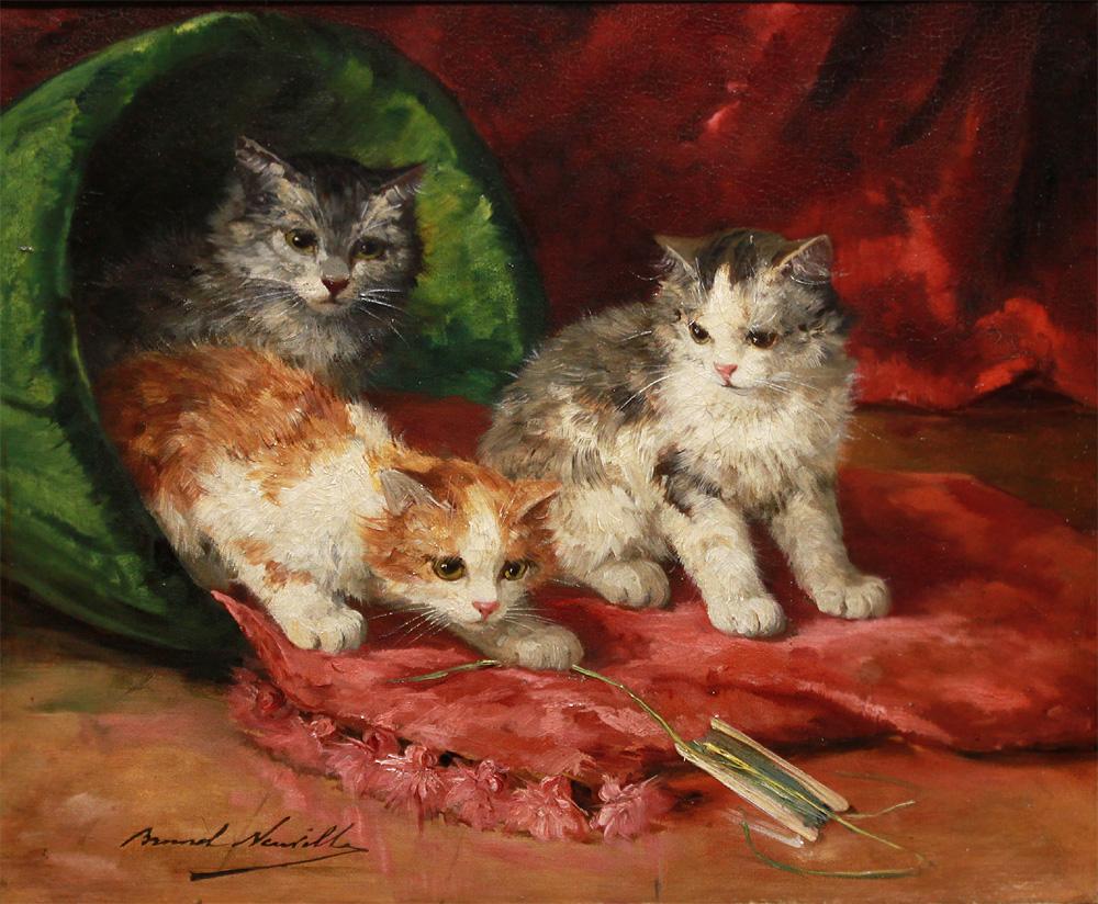 BRUNEL DE NEUVILLE, ARTHUR ALFRED           Paris 1851 - 1941

Playing cats

Well-known painter of animals and still life.
Brunel de Neuville exhibited since 1879 in the 
