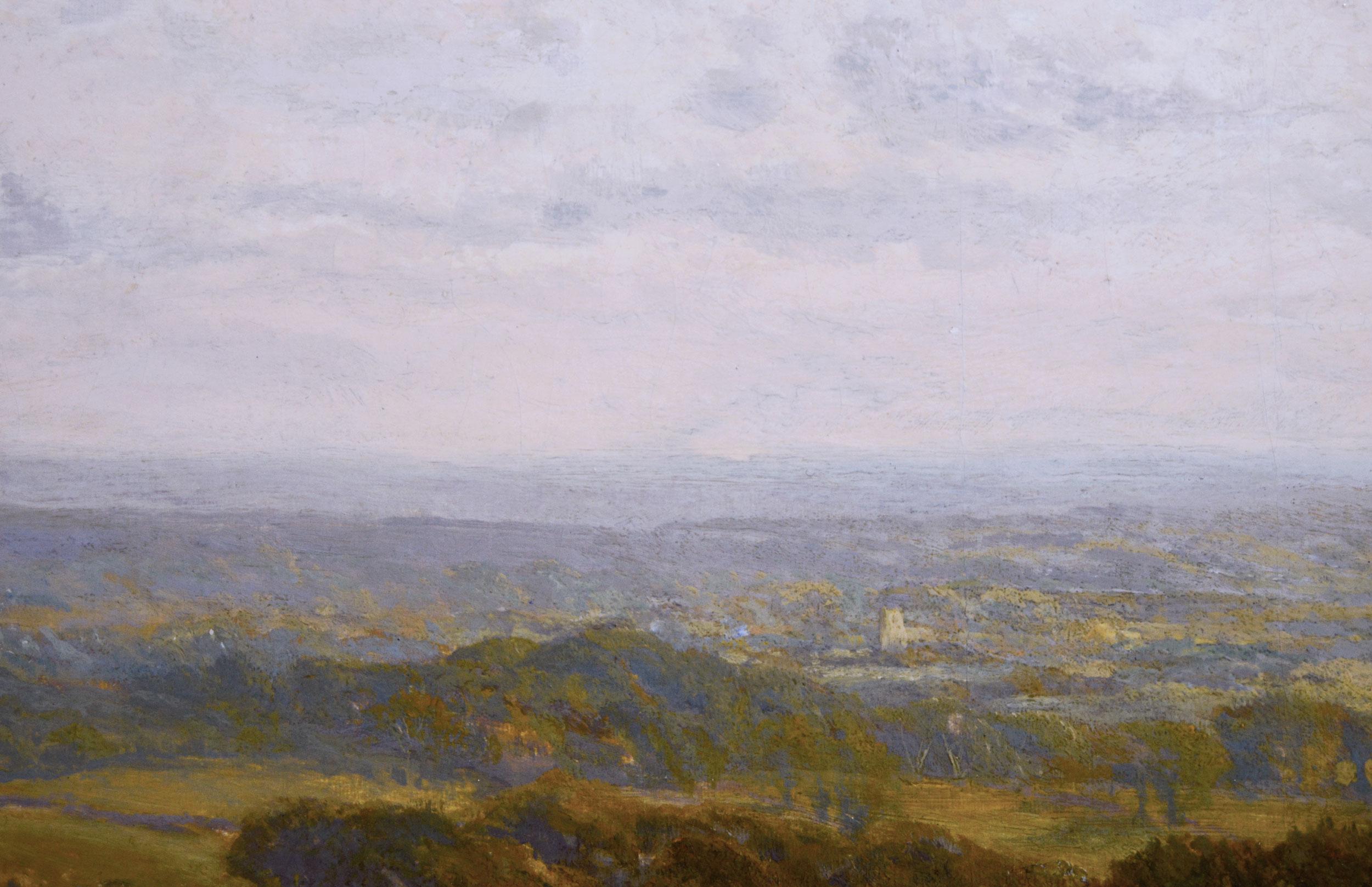 Landschafts-Ölgemälde der Ernte in der Nähe von Evesham, 19. Jahrhundert im Angebot 2