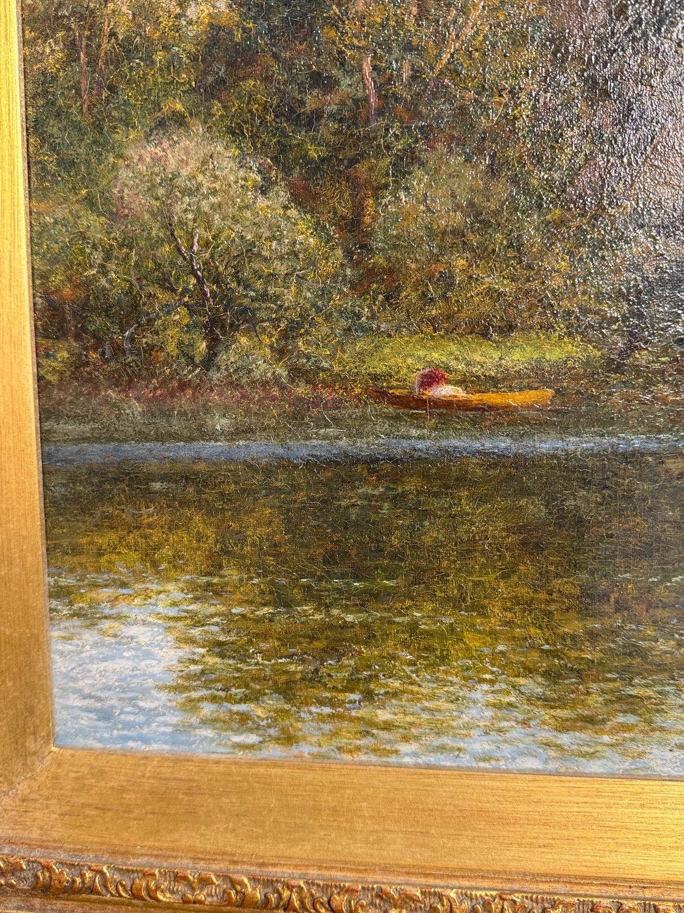 Englische Flusslandschaft der Bisham Abbey on the Thames des 20. Jahrhunderts, Fischer im Angebot 2