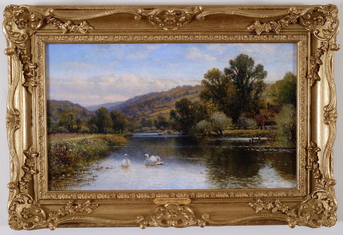 A Pair of English Landscapes Victorian 18th / 19th Century by AA Glendening Snr - Painting by Alfred Augustus Glendening Snr