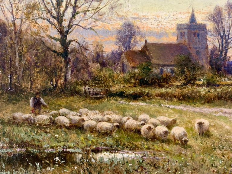 Moutons dans les peintures de paysage