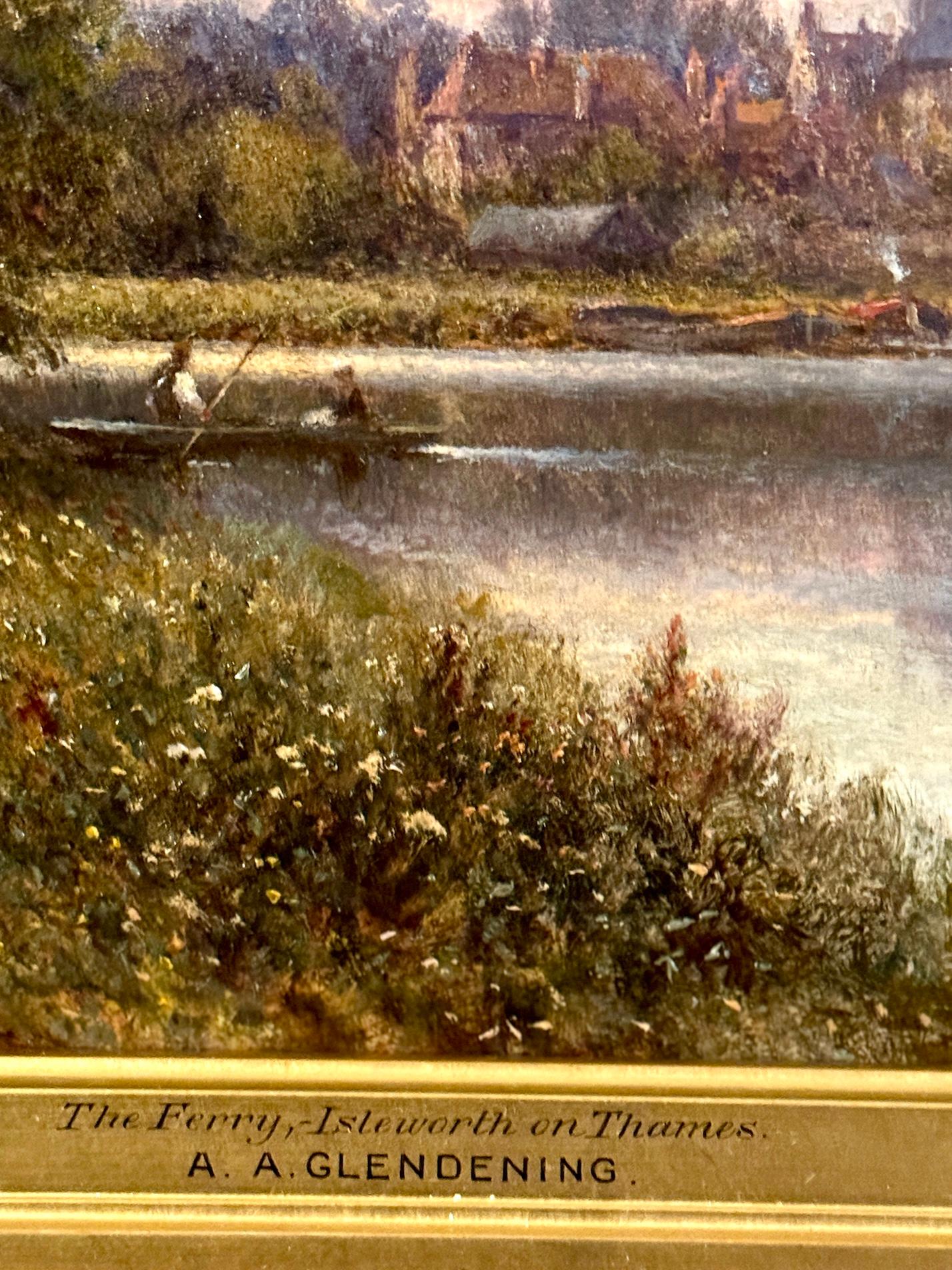 English Victorian River landscape, The Ferry on the Thames at Isleworth 2