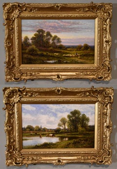 Landscape Oil Painting Pair by Alfred Augustus Glendening 
