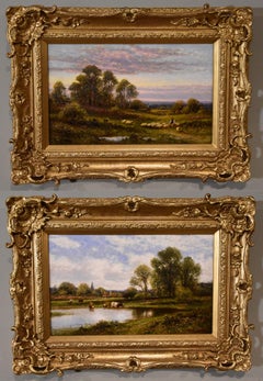 Landschafts-Ölgemäldepaar von Alfred Augustus Glendening 