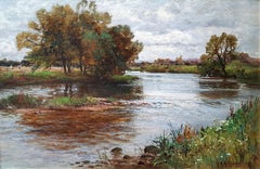 'Windsor Castle from the Long Walk' and 'River Scene' (Pair)