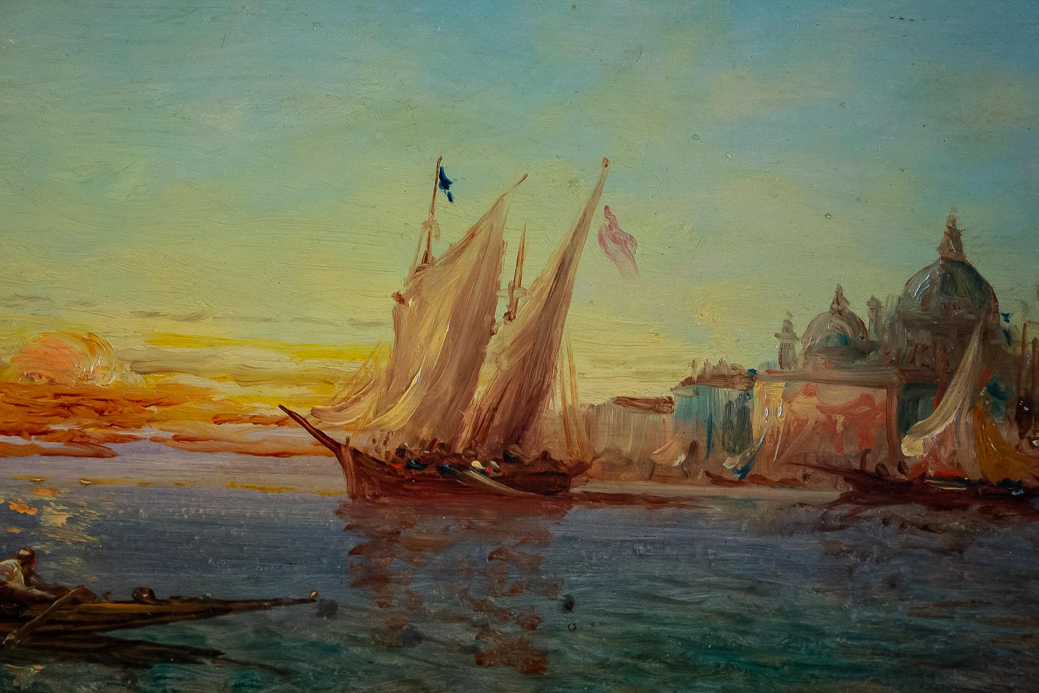 19th Century Alfred Bachmann, Pair of Oil on Panel Venice Views, circa 1890-1910
