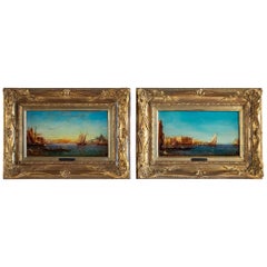 Alfred Bachmann, Pair of Oil on Panel Venice Views, circa 1890-1910