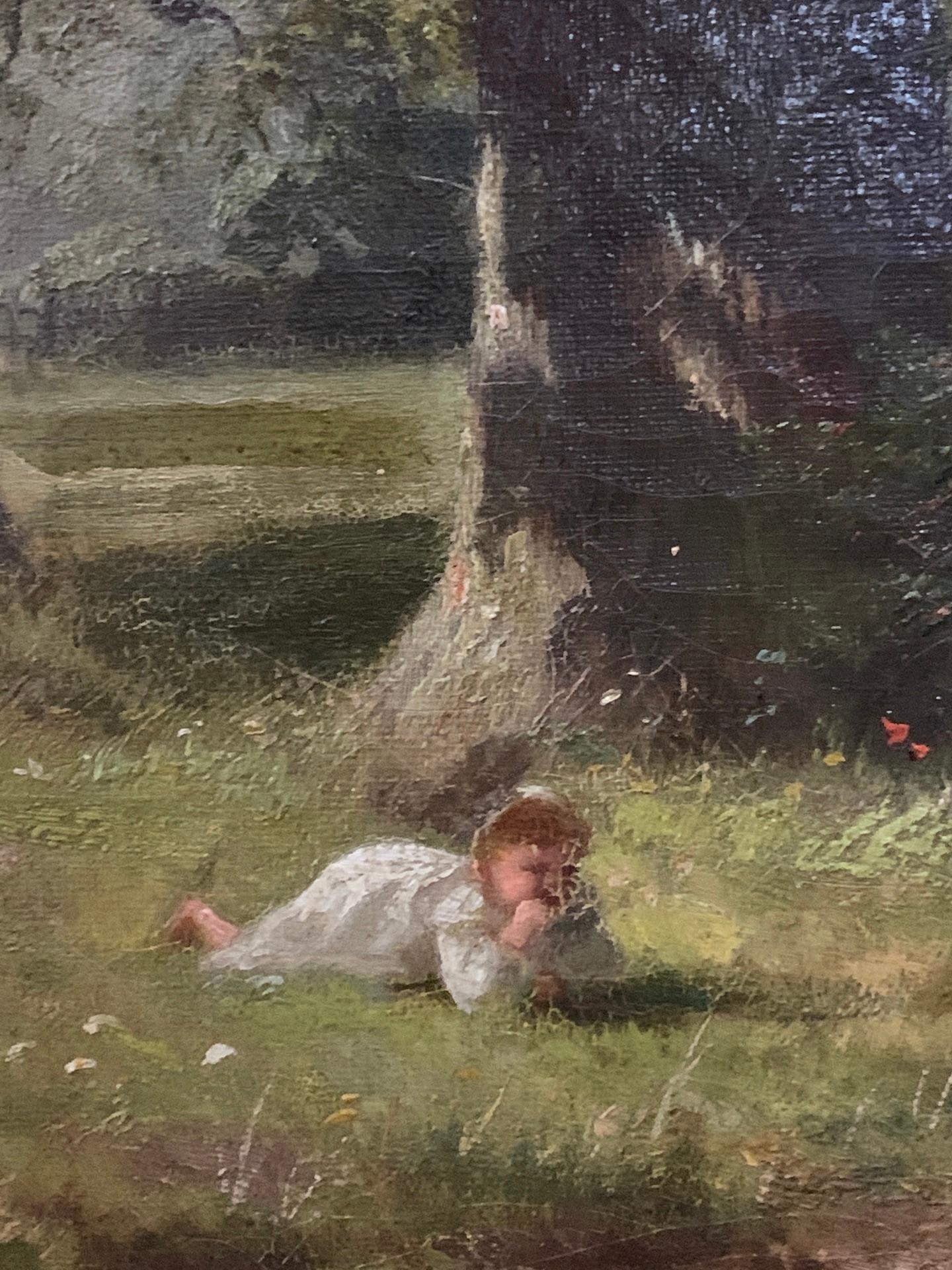 Alfred Banner war ein englischer Landschafts- und Figurenmaler. 

Er arbeitete oft in einem spätviktorianischen Stil, wobei seine Kompositionen junge Kinder darstellen, die sich an der schönen englischen Landschaft erfreuen.

Dieses Stück ist auf