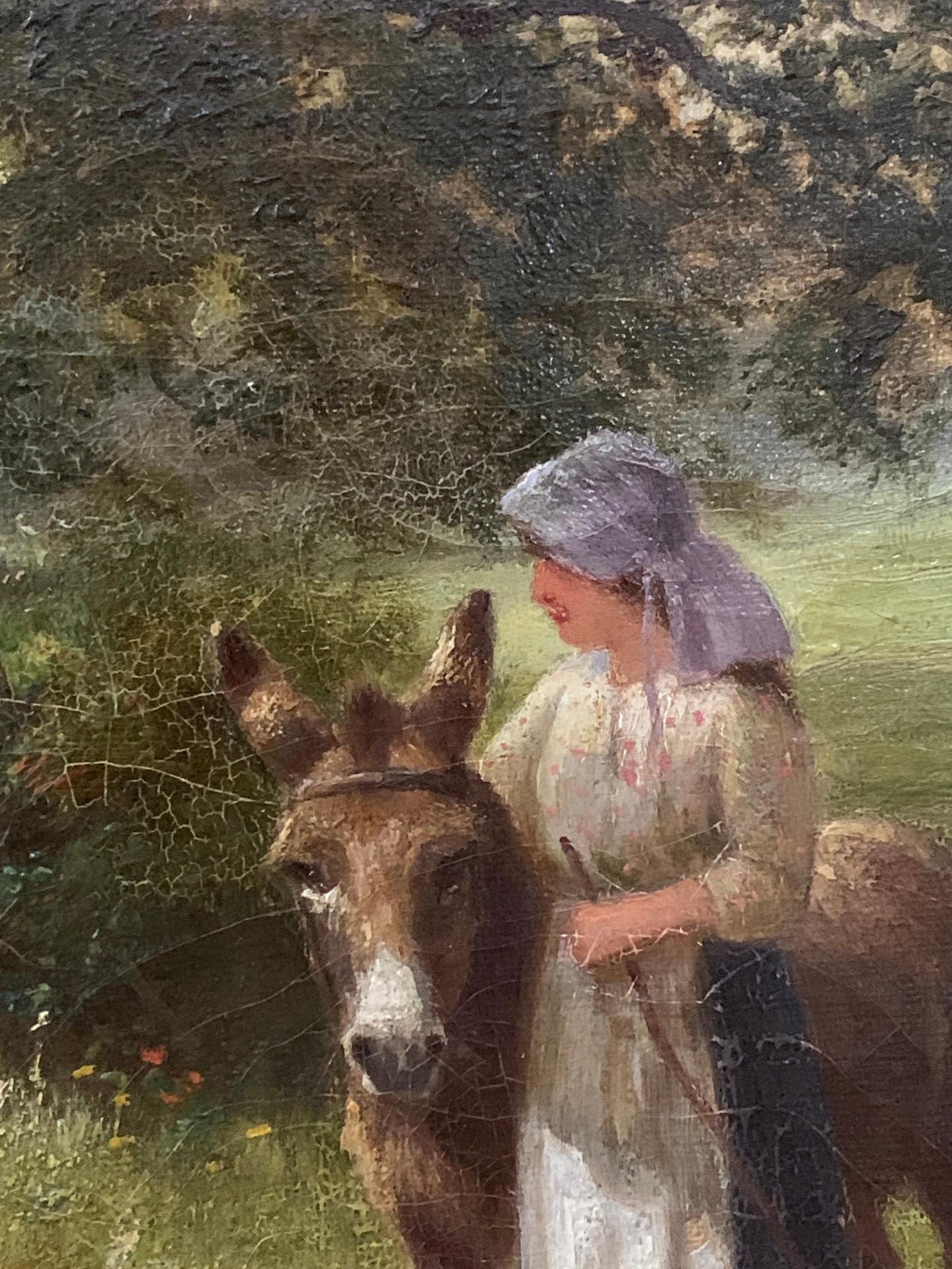 Alfred Banner was an English landscape and figure painter. 

He often worked in a late Victorian style, with his compositions being young children enjoying the beautiful English landscape.

This piece is inscribed on the reverse and is framed in its