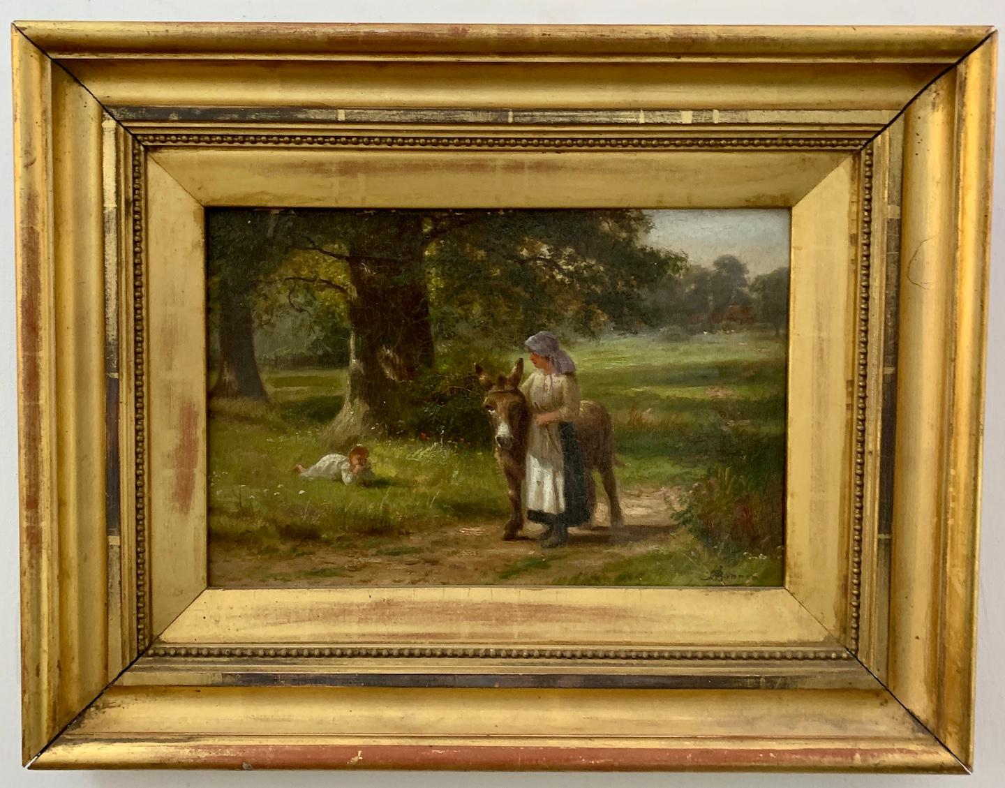 Alfred Banner Figurative Painting - The Ramblers, English landscape with figures, Early 20C, Victorian style