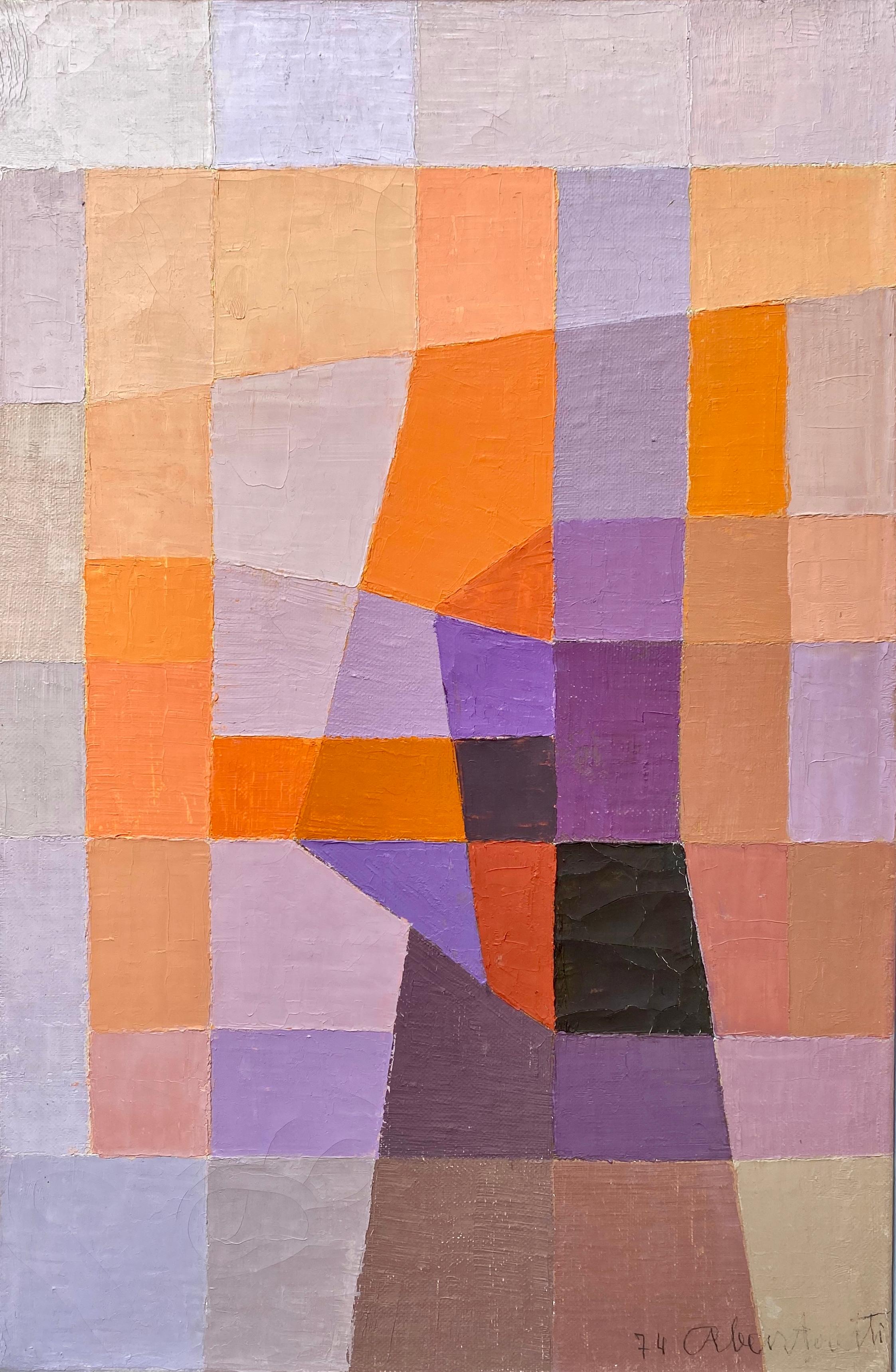 Composizione geometrica astratta, spirito di Paul Klee, modernista  Pittura svizzera - Painting di Alfred Bartoletti