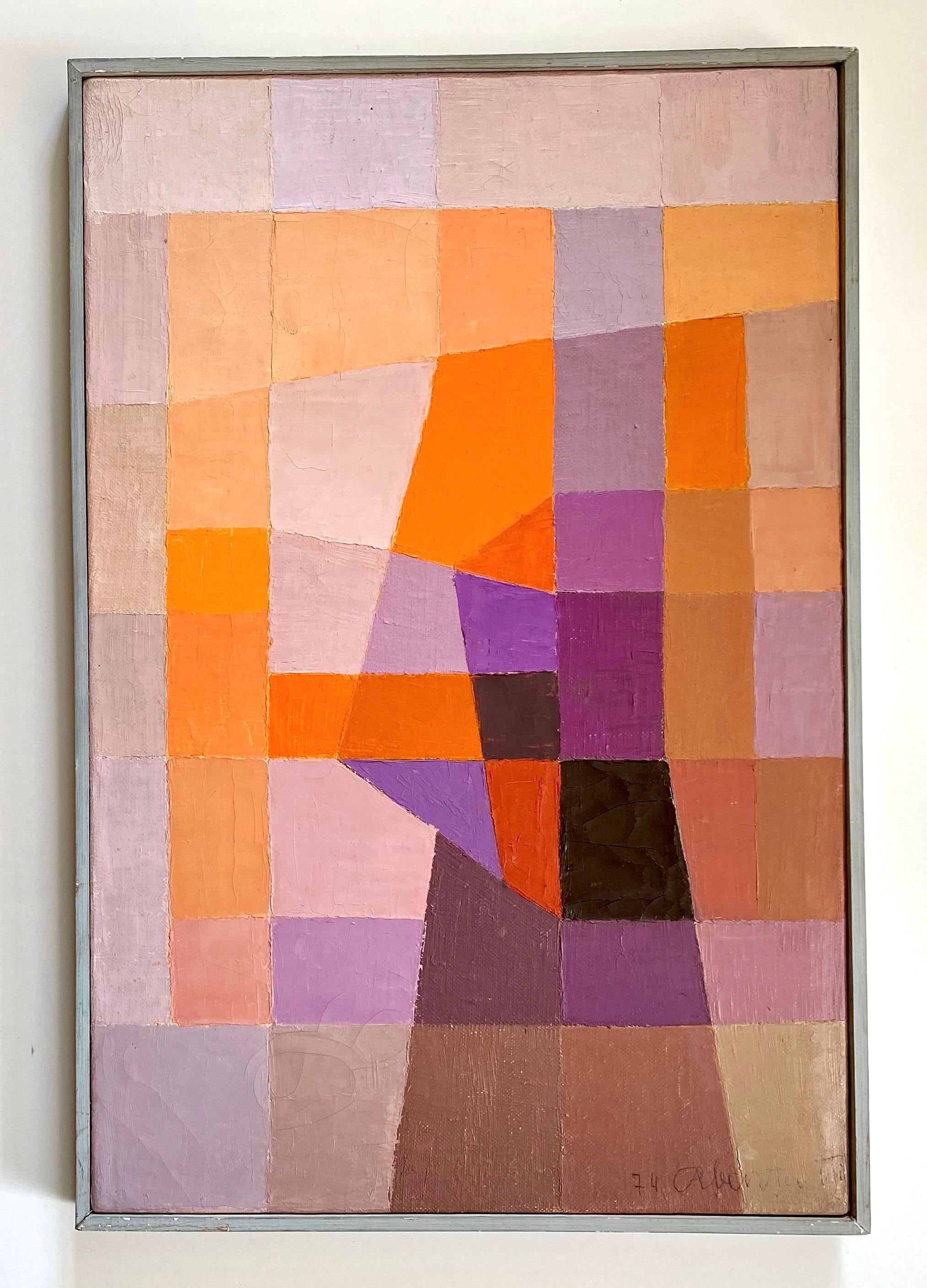 Composizione geometrica astratta, spirito di Paul Klee, modernista  Pittura svizzera 1