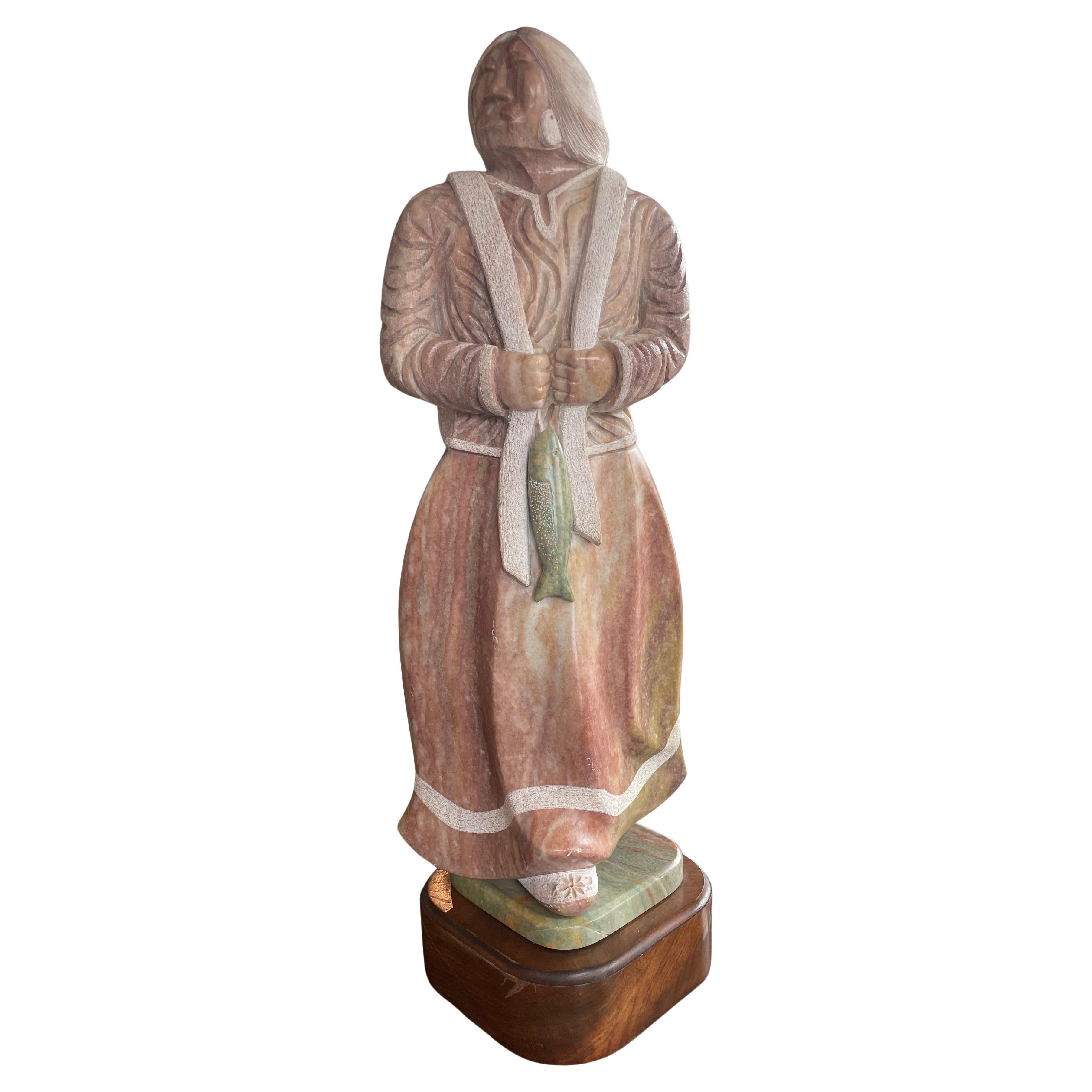 Alfred Belgarde Native American Alabaster Figurine For Sale