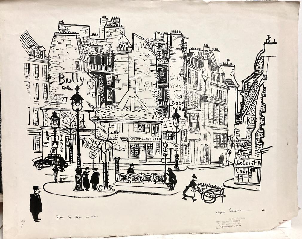 Alfred Bendiner, Place St. Andre des Arts (Paris) For Sale 1