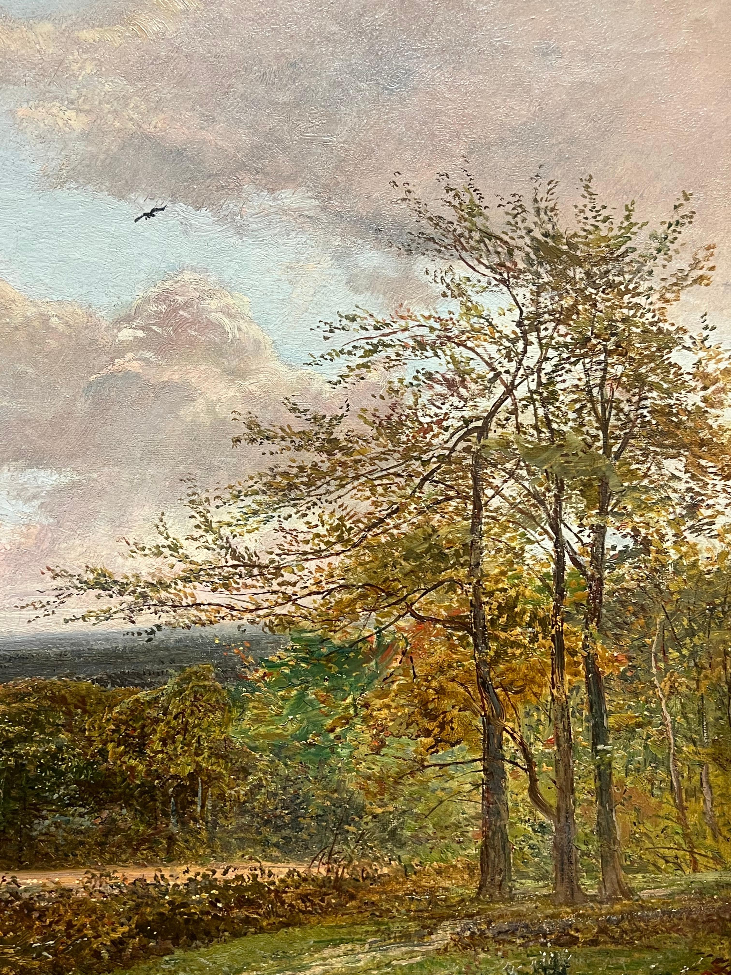 Große viktorianische signierte Öl-Ernte Weizengarbe-Scheifen, ländliche Szene und Figuren, gerahmt (Braun), Figurative Painting, von Alfred Bennet (British, 1861-1916)