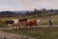 Cattle in a Landscape A Victorian 19th Century framed landscape