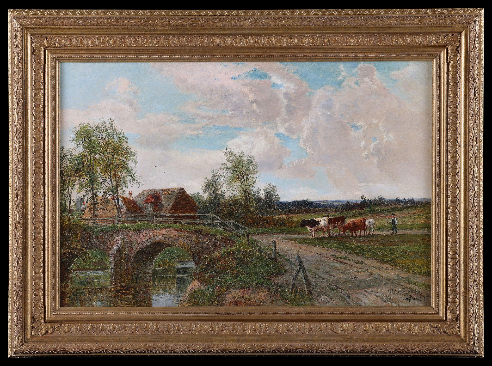 Cattle in a Landscape A Victorian 19th Century framed landscape