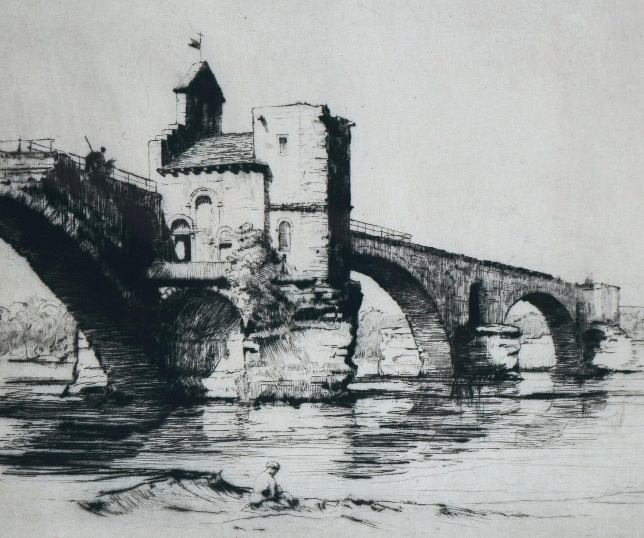 The Saint-Bénézet Bridge in Avignon / - The monumentality of decay - - Print by Alfred Bentley