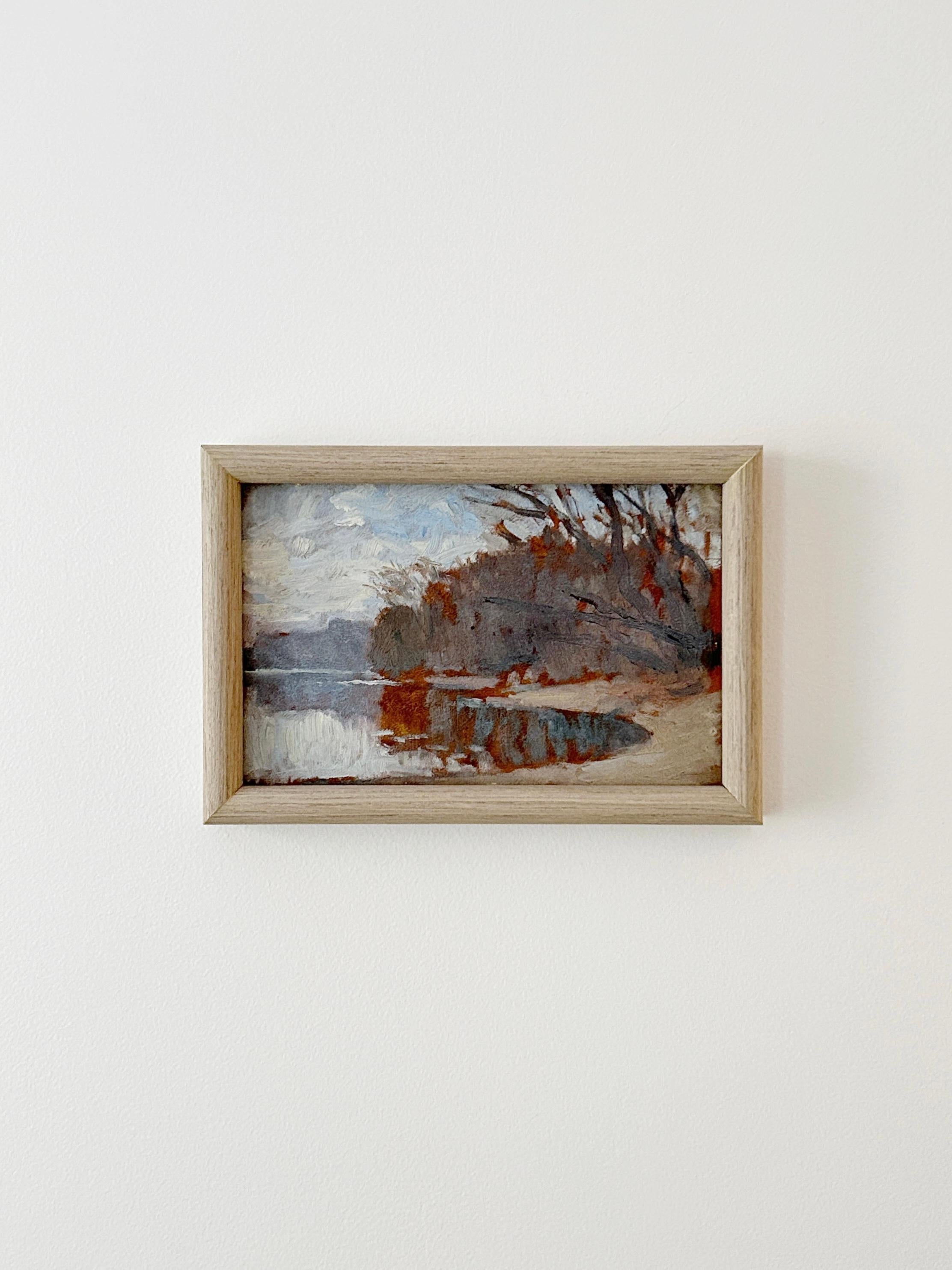 Impressionistische Landschaft, Öl auf Platte – Painting von Alfred Bergier