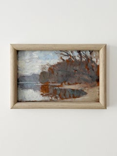 Vintage Impressionist landscape, oil on panel