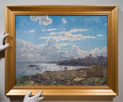 Alfred Bergström Coastal Landscape Oil Painting Swedish Impressionist Sky