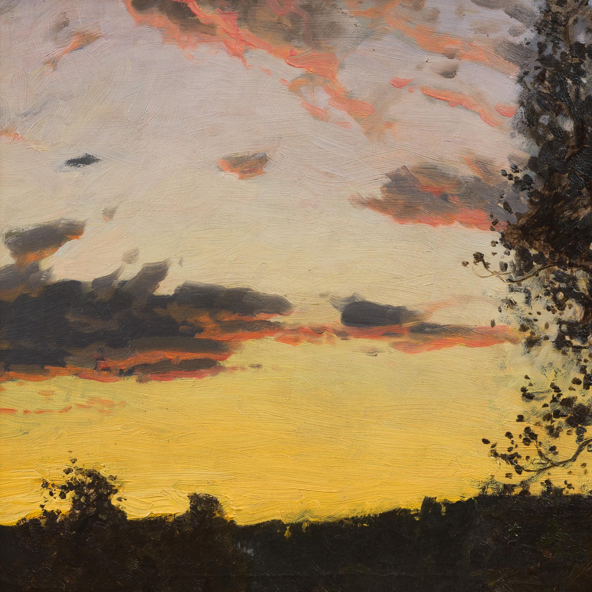 Landscape Oil Painting Called Golden Horizon By Swedish Artist Alfred Bergström 4