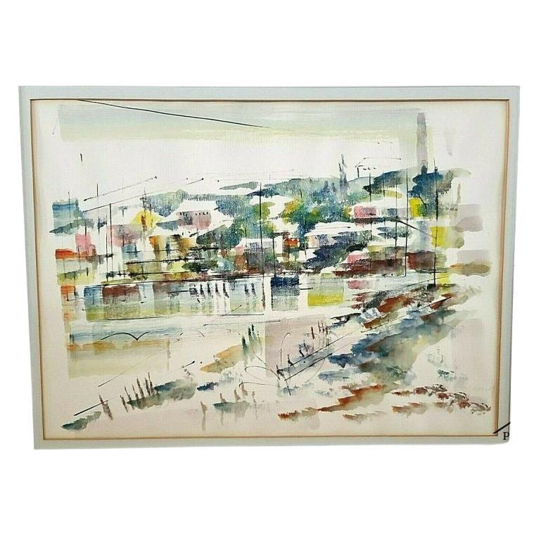 For FULL item description click on CONTINUE READING at the bottom of this page.

Offering One Of Our Recent Palm Beach Estate fine Art Acquisitions Of A
1960s ALFRED BIRDSEY (British 1912-1996) Impressionist Bahamian Harbor Cityscape Watercolor