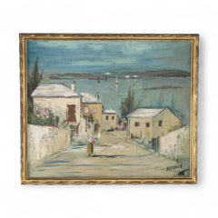 Vintage Painting on Board of a Bermuda Bayscape by Alfred Birdsey