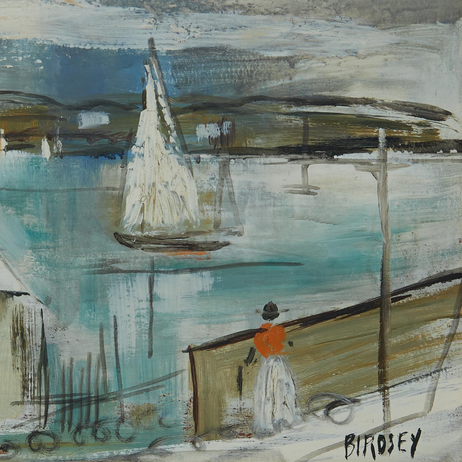 Alfred Birdsey Vintage Bermuda Bayscape Painting In Good Condition For Sale In Palm Beach, FL