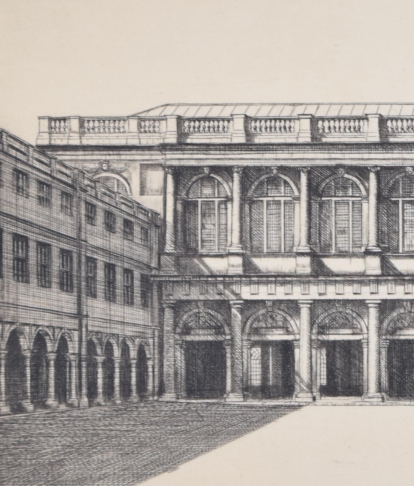 La Biblioteca Wren, Trinity College, Cambridge Grabado de Alfred Blundell en venta 2
