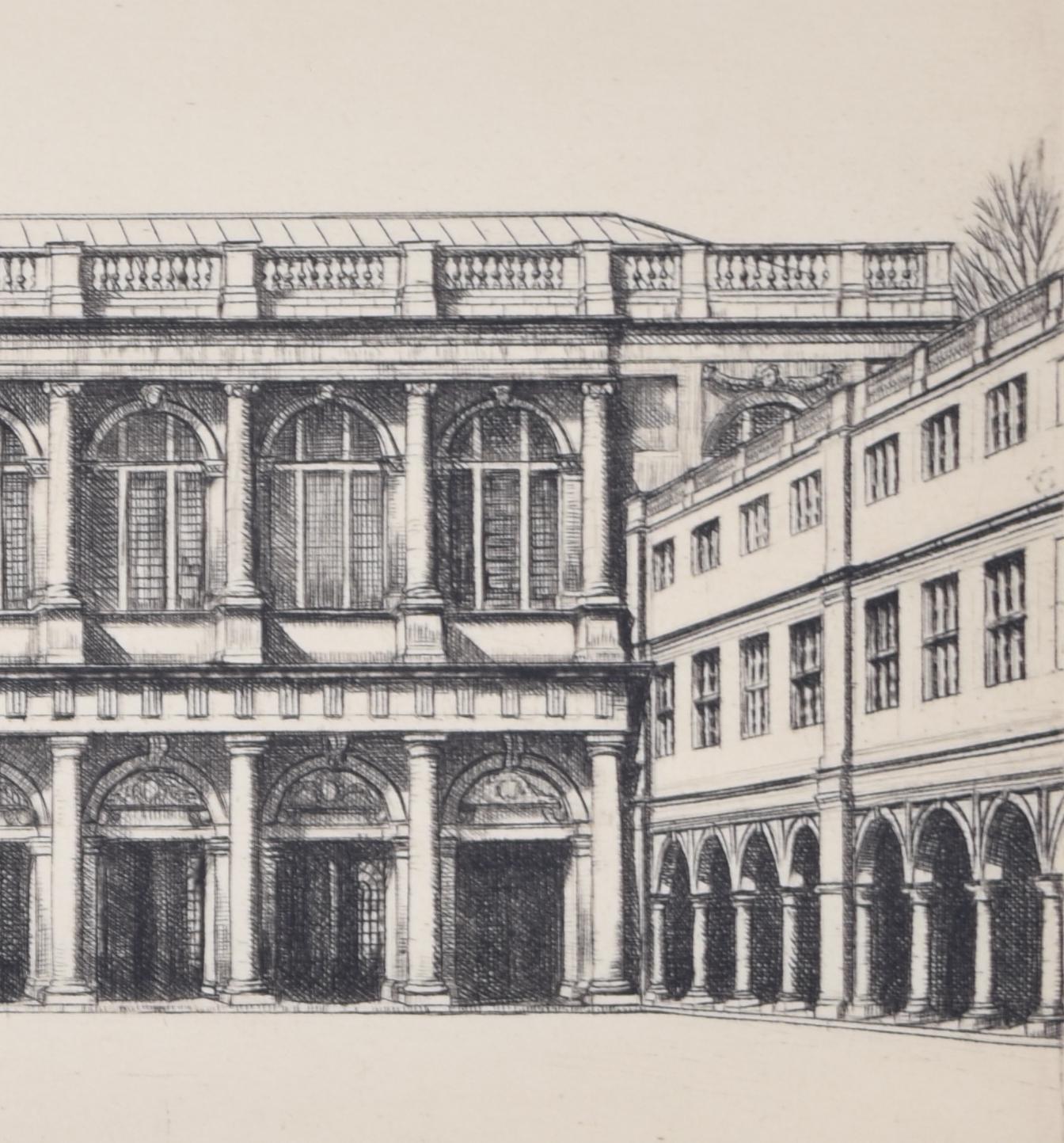 The Wren Library, Trinity College, Cambridge etching by Alfred Blundell For Sale 4