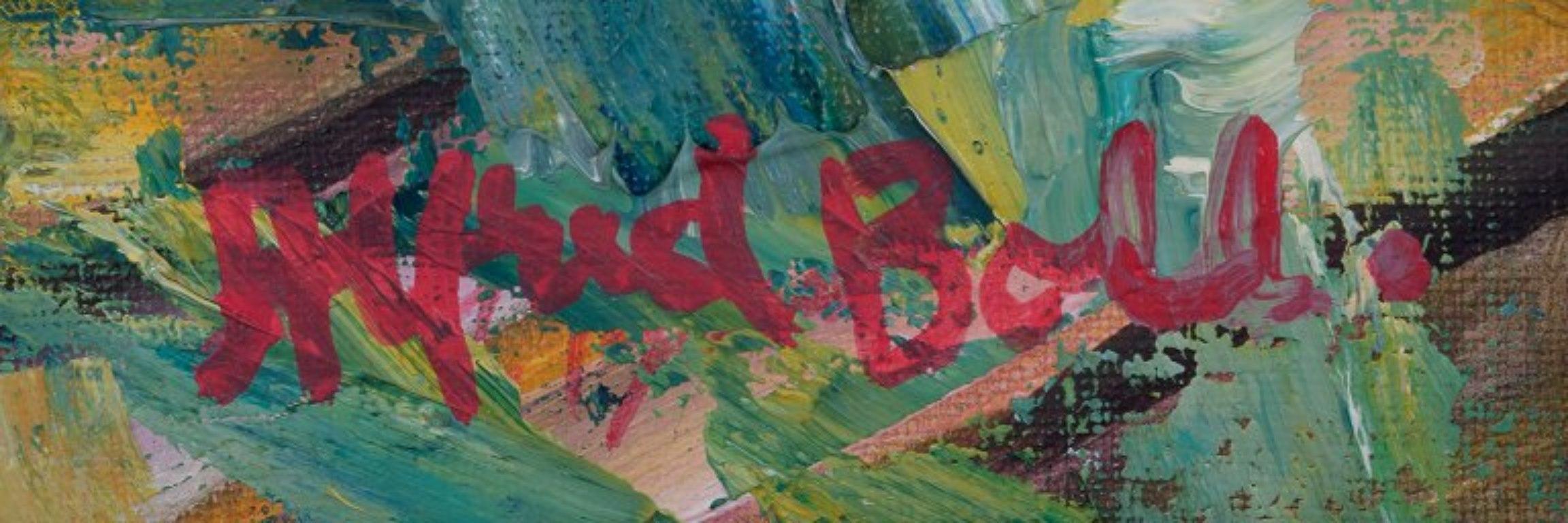 Fin du 20e siècle Alfred Boll, artiste suédois. Huile sur toile. composition abstraite des années 1970 en vente