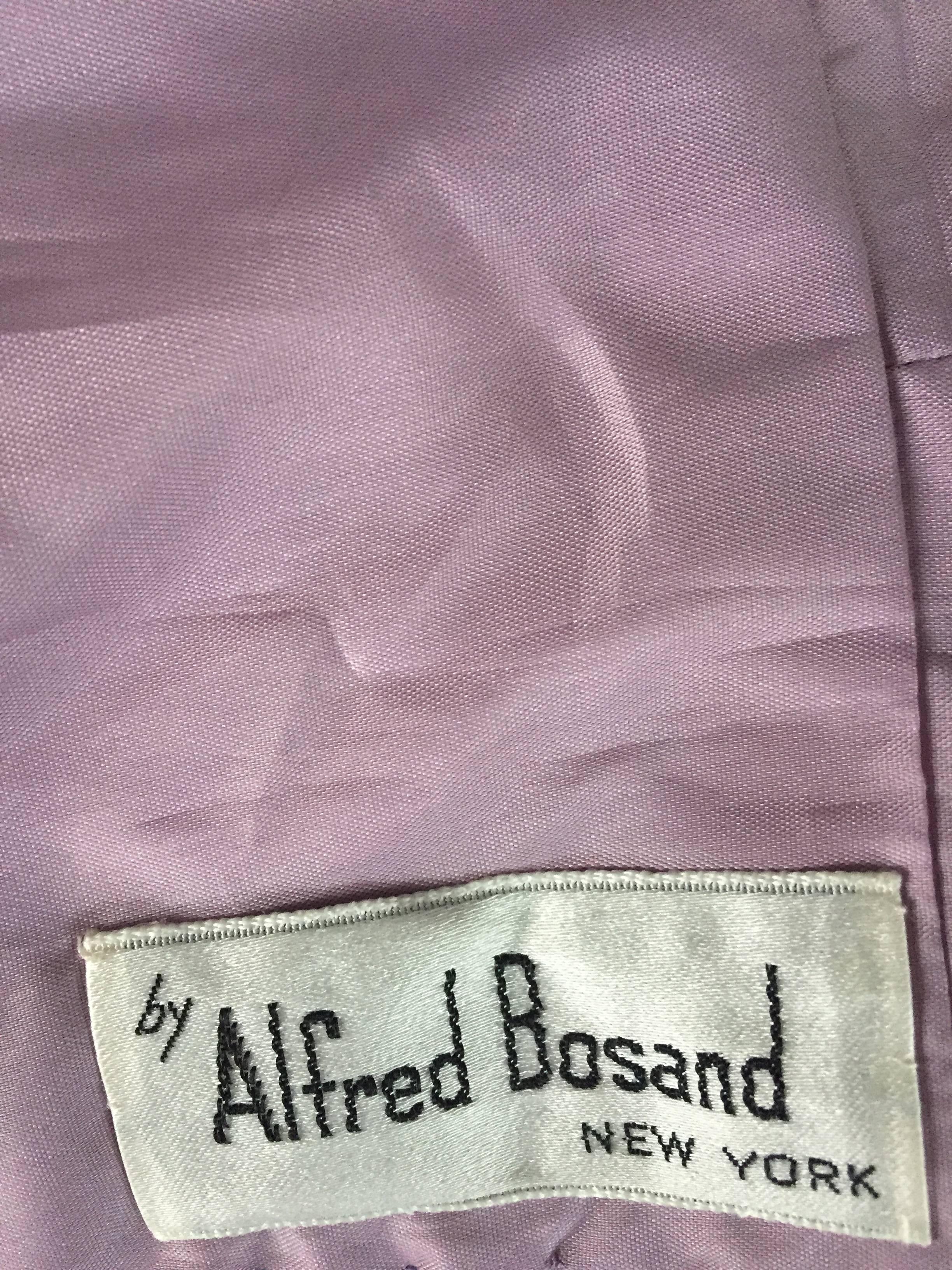 1970er Jahre Vintage Lila / Lavendel Pailletten Seide + Spitze 70er Jahre Kleid von Bosand im Angebot 3