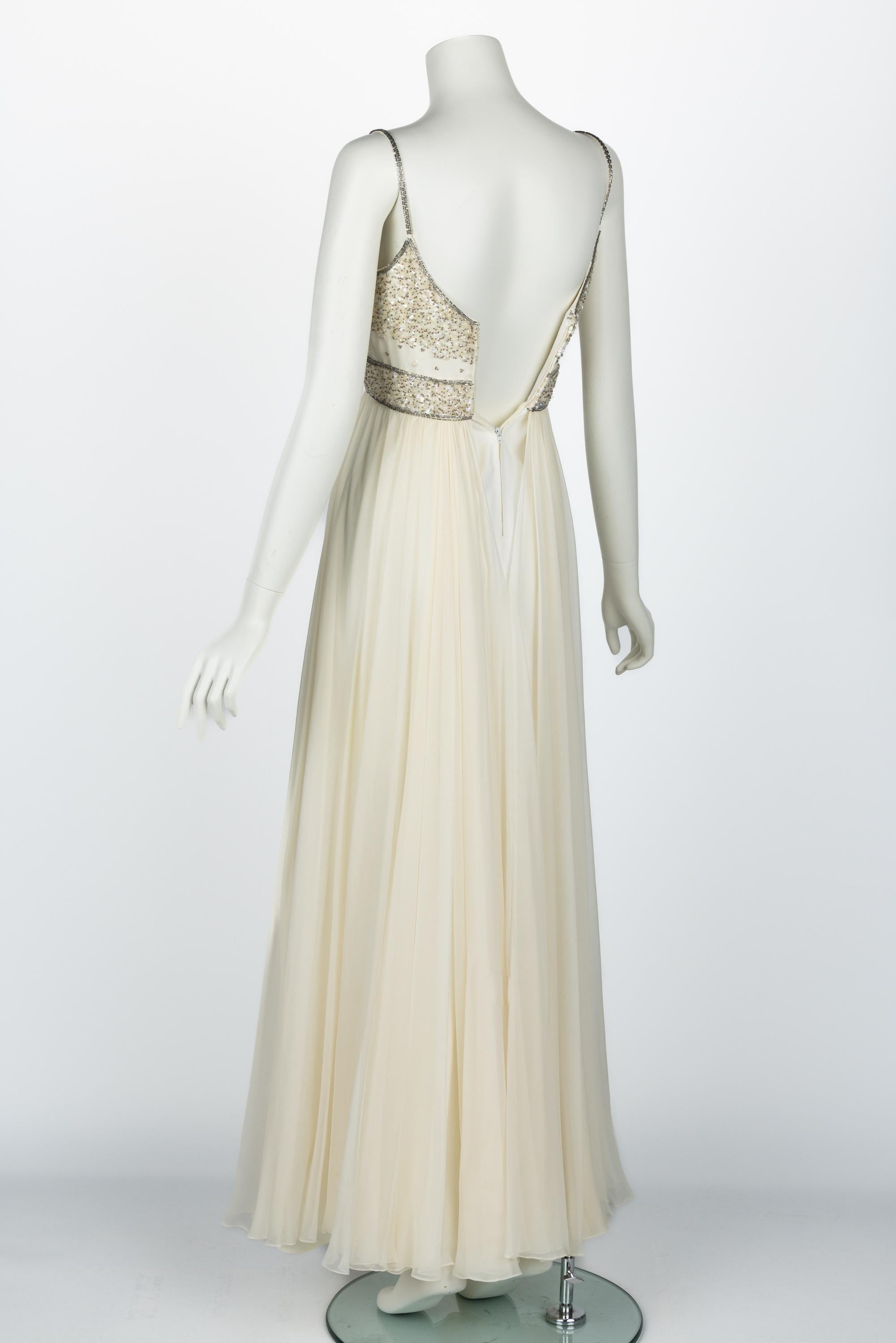 Vintage beaded evening gown 1970s aqua blue chiffon/pearl | Etsy | Beaded evening  gowns, Evening gowns, Gowns