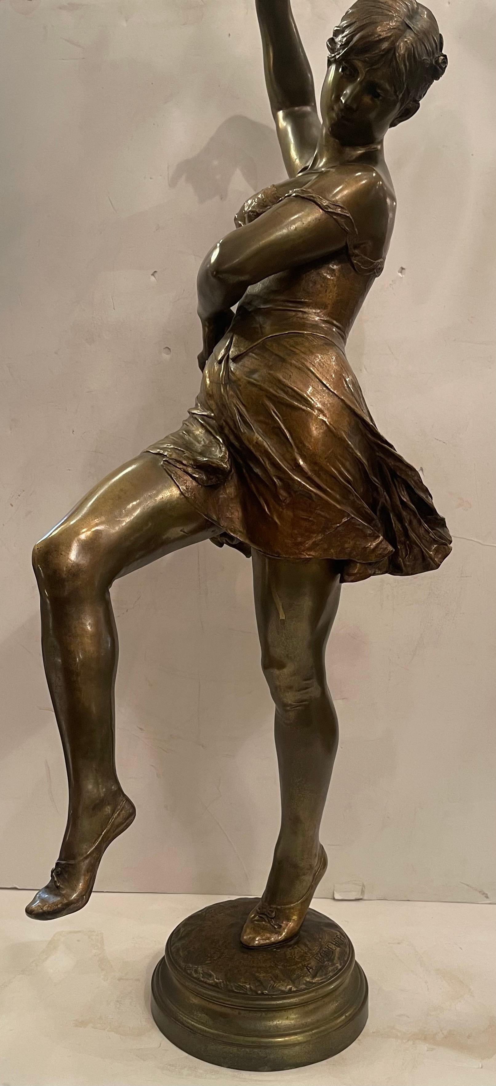A Wonderful Alfred Boucher Bronze Sculpture Of A Spanish Dancer With Castanet Danseuse Espagnole

Alfred Boucher was a French sculptor who was a mentor to Camille Claudel and a friend of Auguste Rodin.Born in Bouy-sur-Ovin (Nogent-sur-Seine), he was