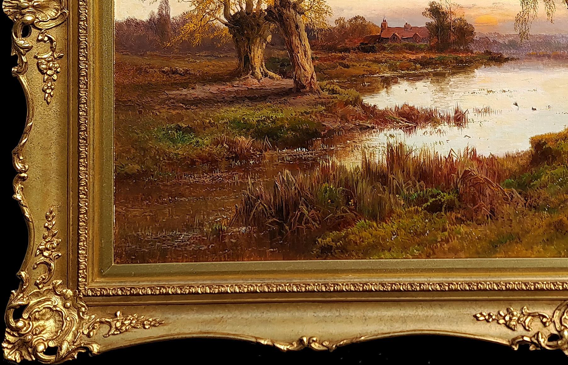 Burnham Beeches - Brown Landscape Painting by Alfred Breanski Senior