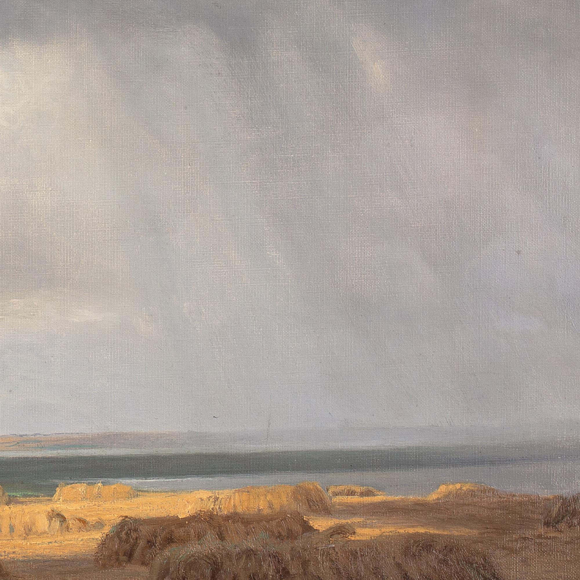 Alfred Broge, Coastal Landscape With Rain, Oil Painting 7