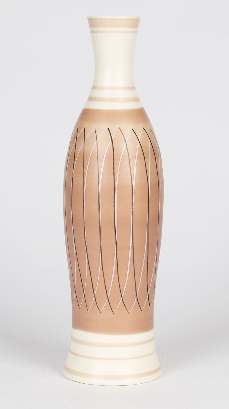 Mid-Century Modern Alfred Burgess Read Mid-Century Poole Pottery Vase in PRB Pattern For Sale