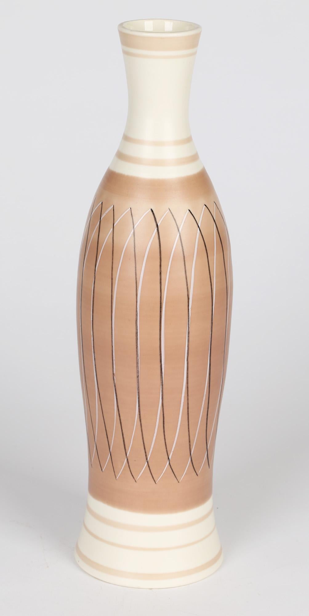 Hand-Crafted Alfred Burgess Read Mid-Century Poole Pottery Vase in PRB Pattern For Sale