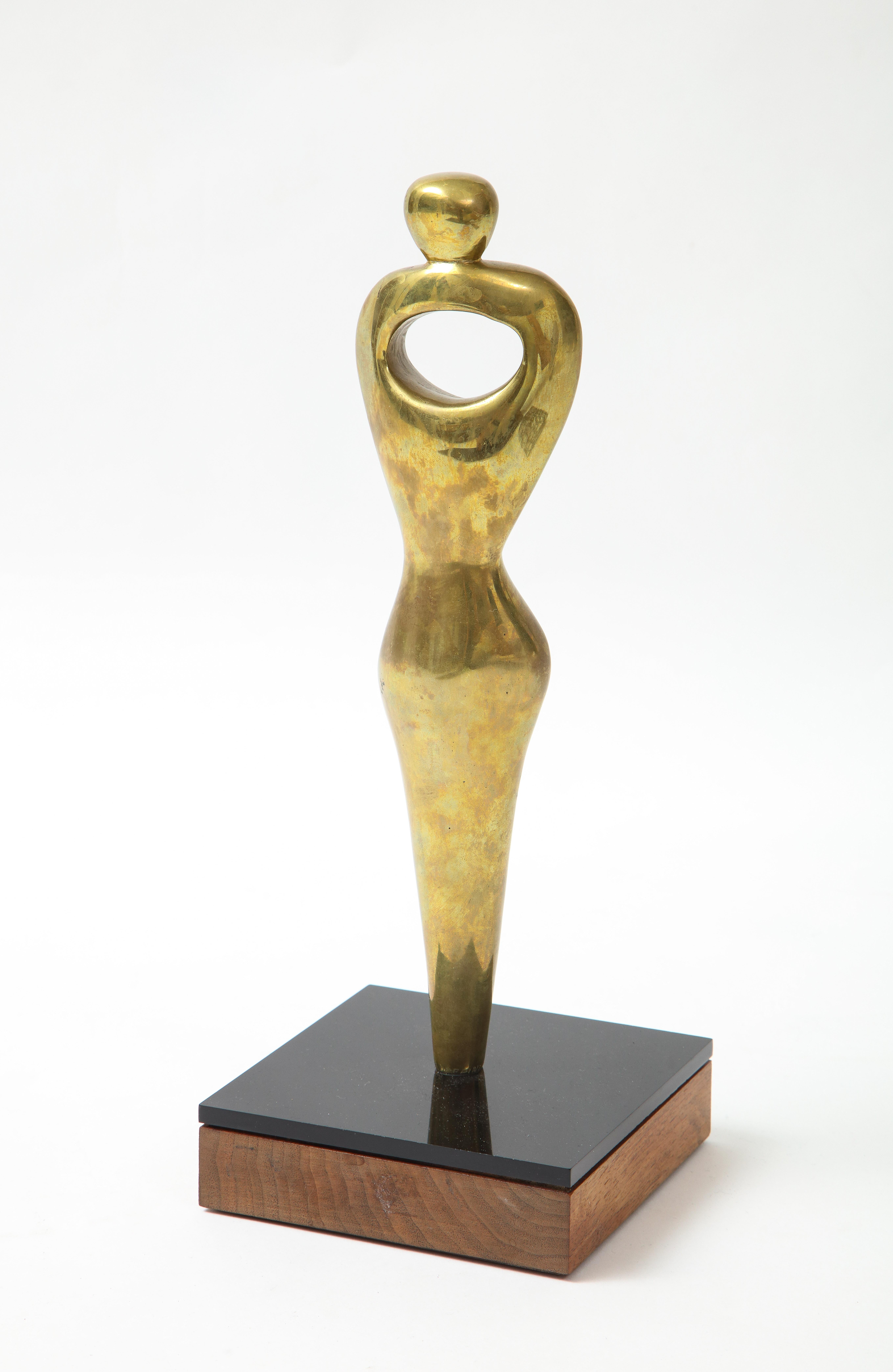 Mid-Century Modern Alfred Burlini Abstract Bronze Figure For Sale
