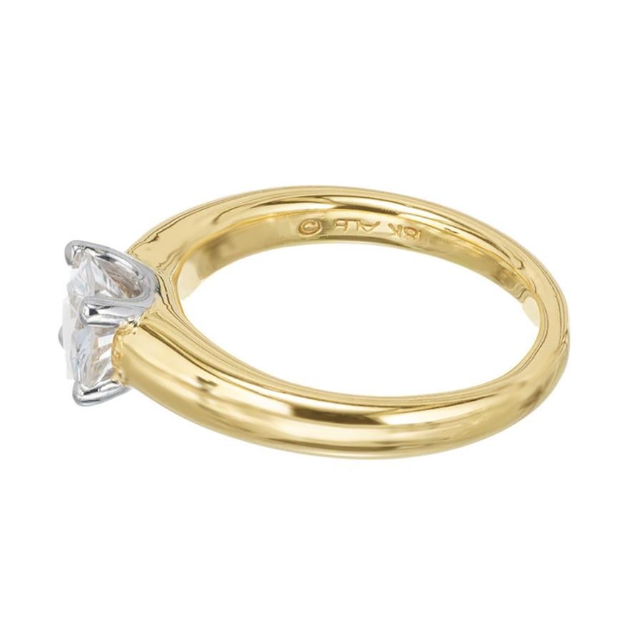 Alfred Butler, bague de fiançailles solitaire en or avec diamant de 1,15 carat certifié EGL Bon état - En vente à Stamford, CT