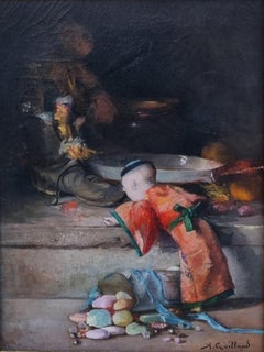 CAILLAUD Stll life Christmas gifts Realist French Painting 19th