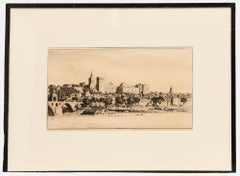 Alfred Charles S. Anderson (1884-1966) – Gravure, Le Palais des papes à Avignon