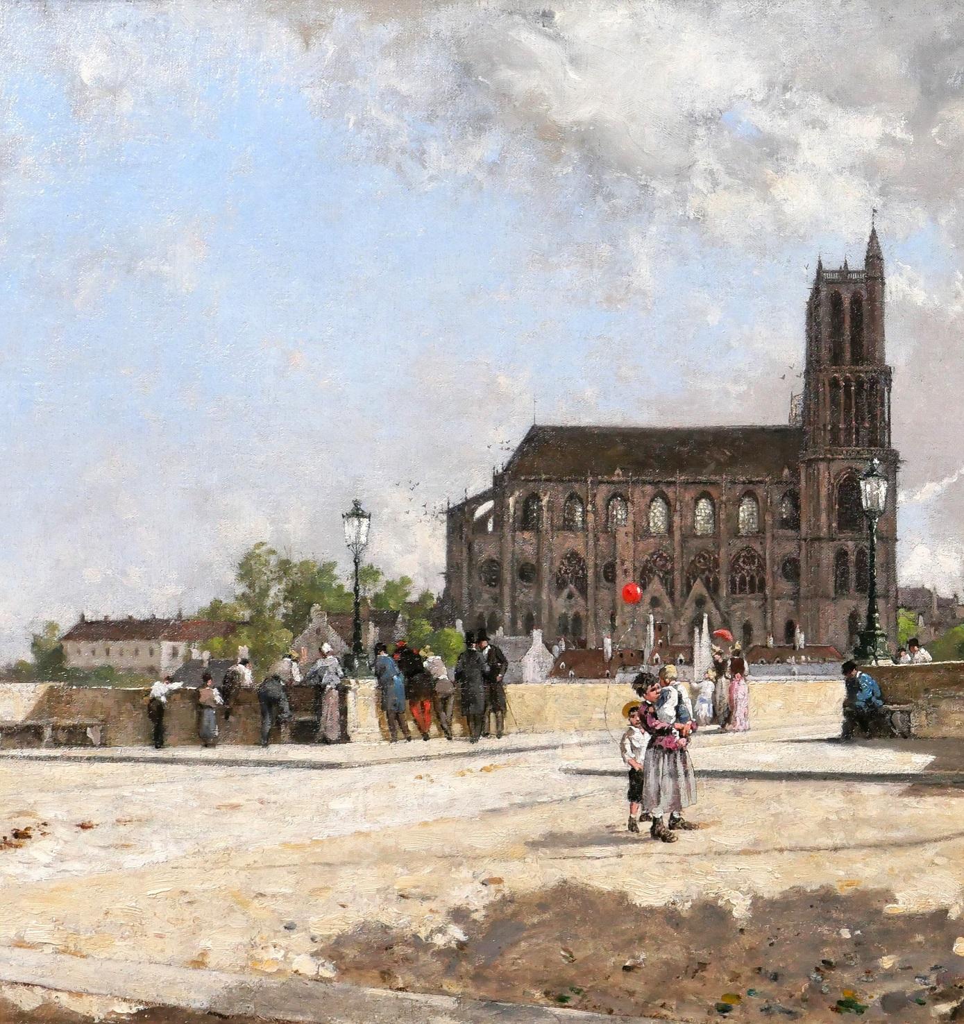 Alfred CHATAUD
1833-1908
The red ball, landscape with the cathedral of Mantes-la-Jolie (France)
Painting, oil on canvas
Signed
Painting: 54 x 39 cm (21.3 x 15.3 inches)
Beautiful 19th century frame: 76 x 63.5 cm (29.9 x 25 inches)
Very good