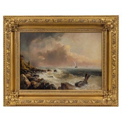 Alfred Copestick, Coastal Scene: New York, Oil on Canvas, 1857