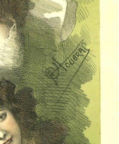 Original 1890s Ambassadeurs Les Cinq Demi-Vierges vintage theater poster