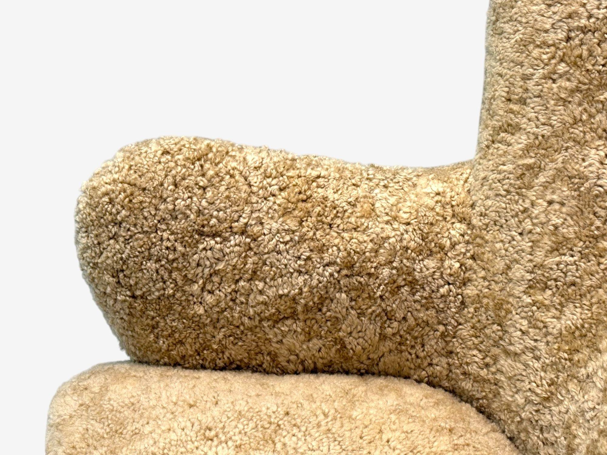 Alfred Christensen attr, Mid-Century, Sheepskin, Beech, Lounge Chair, 1940s 2