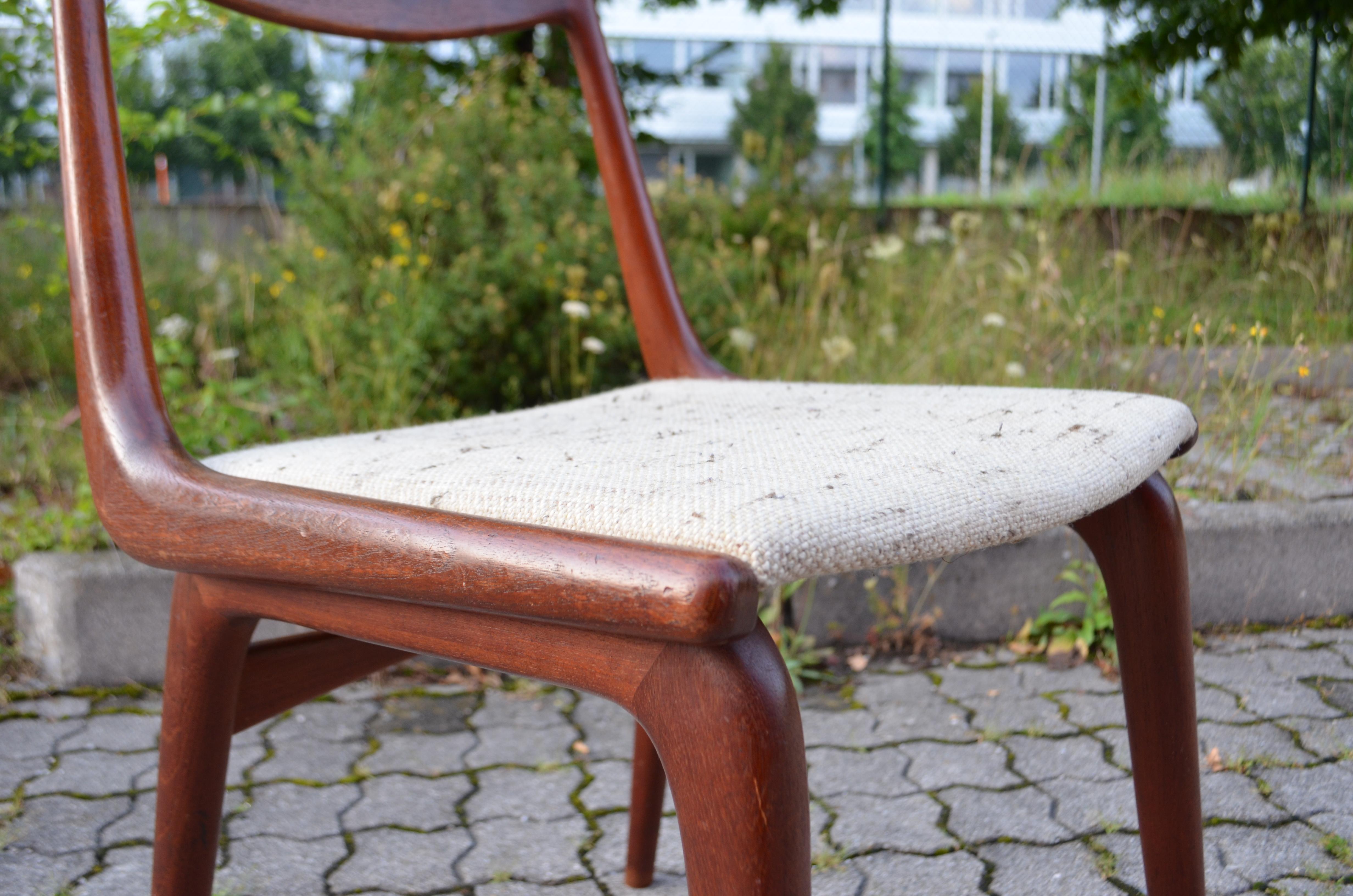 Alfred Christensen Boomerang for Slagelse Danish Teak Dining Chair Set of 4 For Sale 9