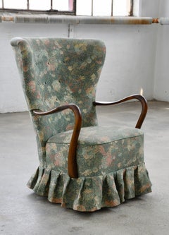 Alfred Christensen Danish 1940s Easy Chair with Open Armrests in Beech