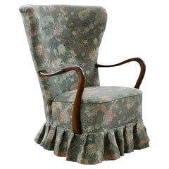 Alfred Christensen Danish 1940s Easy Chair with Open Armrests in Beech